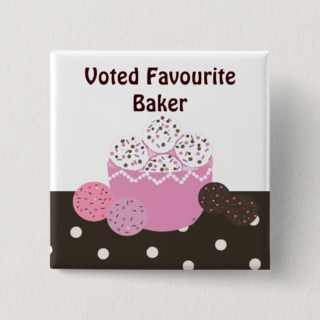 Favourite Baker 15 Cm Square Badge (Front)