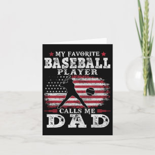 Favourite Baseball Player Calls Me Dad Usa Flag Fa Card