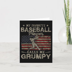 Favourite Baseball Player Calls Me Grumpy Father's Card