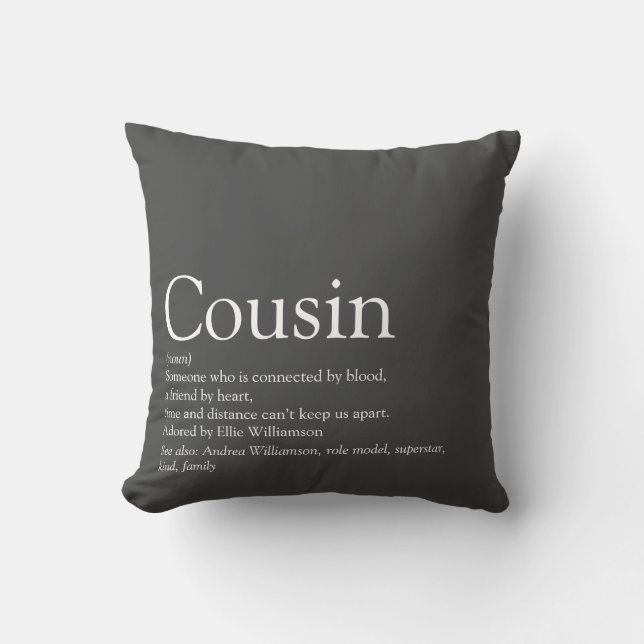 Favourite Best Ever Cousin Definition Fun Cushion (Front)