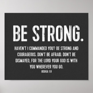 Favourite Bible Verse Poster, Christian, Be Strong Poster