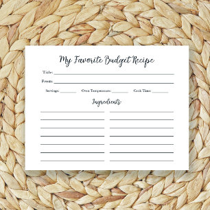 Favourite Budget Recipes   Simple Basic Recipe Car