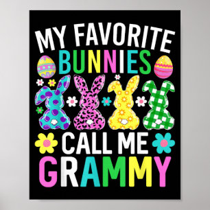 Favourite Bunnies Call Grammy Funny Easter Day Poster