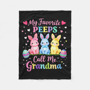 Favourite Bunnies Call Grandma Cute Easter Day Fleece Blanket