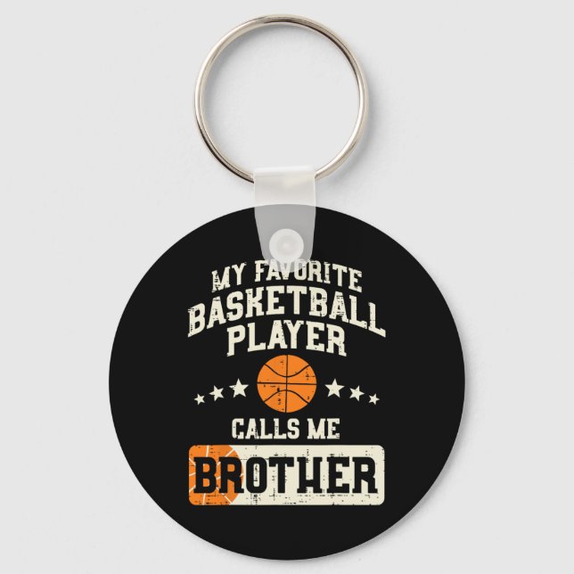 Favourite Bysketbyll Player Brother Family Byller  Key Ring (Front)