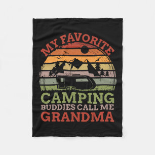 Favourite Camping Buddies Call Me Grandma Fathers  Fleece Blanket