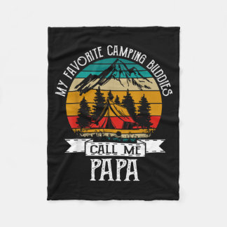 Favourite Camping Buddies Call Papa Vintage Xmas Fleece Blanket