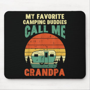 Favourite Camping Buddies Grandpa Retro Grandfathe Mouse Pad