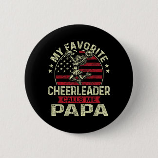 Favourite Cheerleader Calls Papa Cheer Papa Father 6 Cm Round Badge
