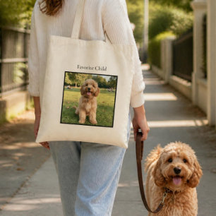 Favourite Child Custom Dog Photo Tote Bag