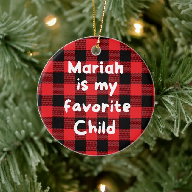 Favourite Child Name Ceramic Ornament (Tree)