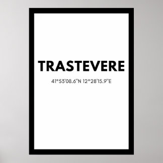 Favourite City Trastevere Italy Skyline Coordinate Poster