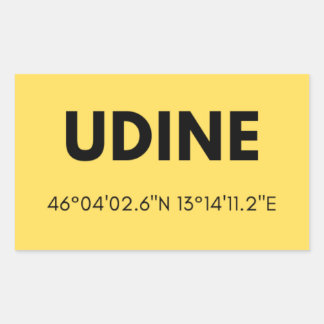 Favourite City Udine Italy Skyline Coordinates Rectangular Sticker