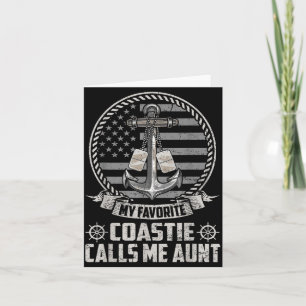 Favourite Coastie Calls Aunt Flag Coast Guard Card