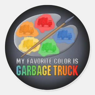 Favourite Colour Is Garbage Truck Sticker