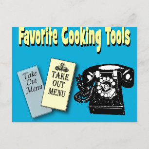 favourite cooking tools postcard