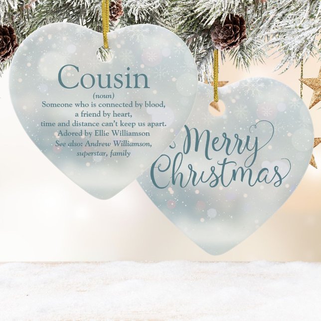 Favourite Cousin Definition Merry Christmas Ceramic Ornament (Favorite Cousin Definition Merry Christmas Ceramic Ornament)