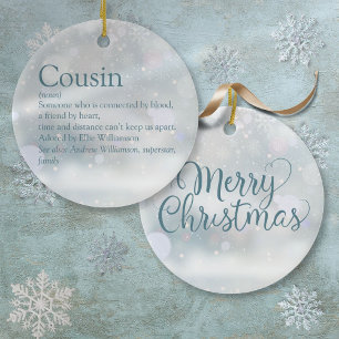 Favourite Cousin Definition Snowflakes Ceramic Ornament