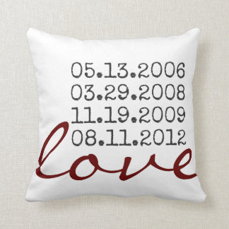 favourite dates throw pillow
