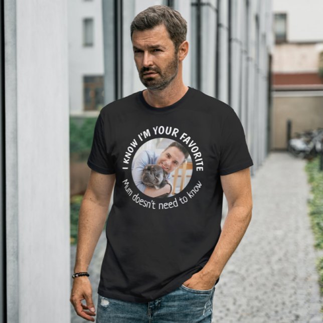 Favourite Dog Dad Fathers Day Custom Photo   T-Shirt (Creator Uploaded)