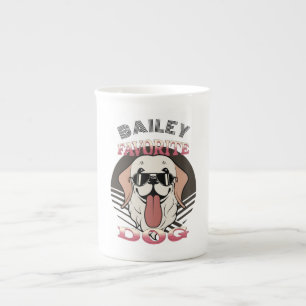 Favourite dog, funny cute dog mum/dad Personalise  Bone China Mug