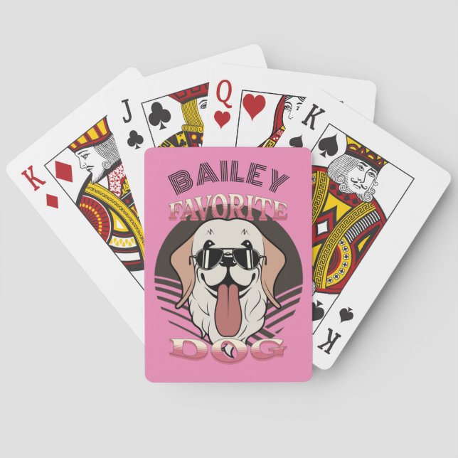 Favourite dog, funny cute dog mum/dad Personalise  Playing Cards (Back)