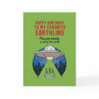Favourite Earthling Alien UFO Pun Funny Birthday