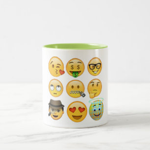 favourite emoji collection funny mug-design Two-Tone coffee mug