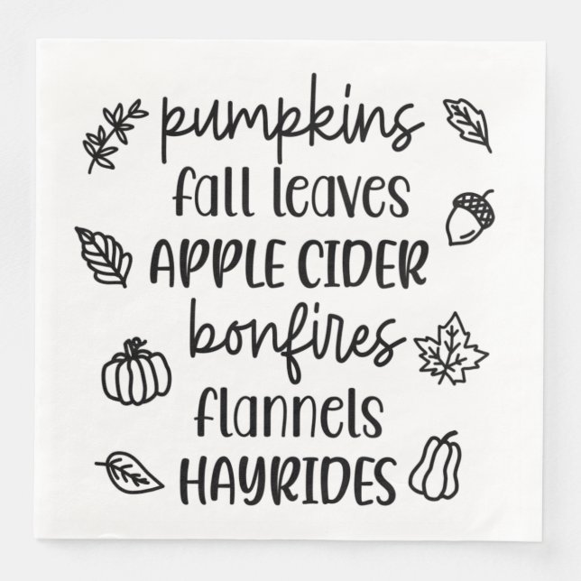 Favourite Fall Things Napkin (Front)