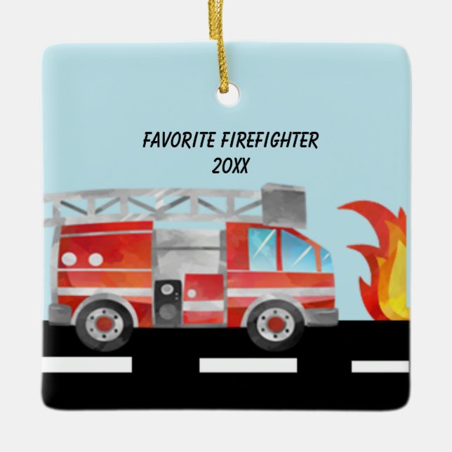 Favourite Firefighter Personalised Ornament (Front)