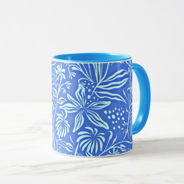 Favourite Floral Pattern in Blue Mug (Front Right)
