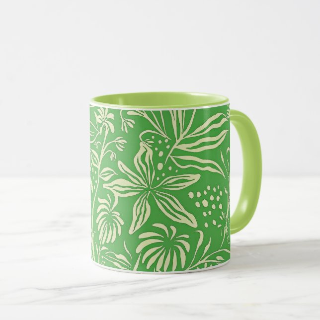Favourite Floral Pattern in Green Mug (Front Right)