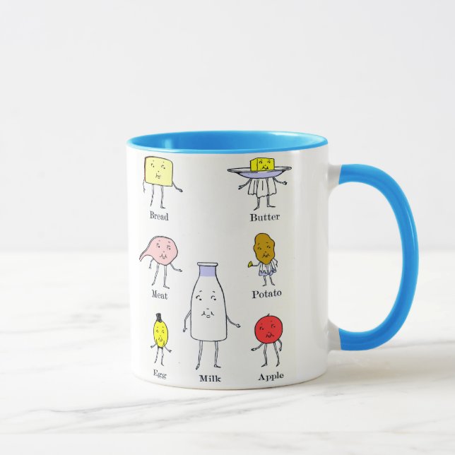 Favourite Foods Vintage Kitchen Art Mug (Right)