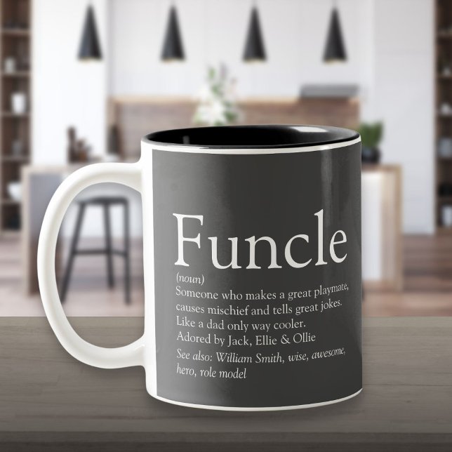 Favourite Funcle Uncle Modern Definition Grey Two-Tone Coffee Mug (Favourite Funcle Uncle Modern Definition Gray Two-Tone Coffee Mug)