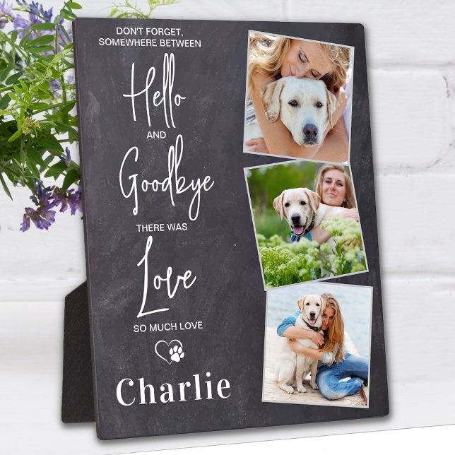 Favourite Hello Customise 3 Photo Pet Dog Memorial Plaque (Creator Uploaded)