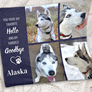 Favourite Hello Goodbye Pet Sympathy Gift Pet Loss Fleece Blanket