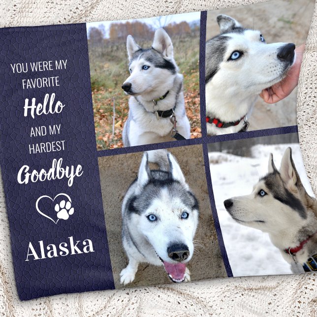 Favourite Hello Goodbye Pet Sympathy Gift Pet Loss Fleece Blanket (Creator Uploaded)