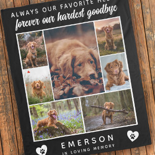 Favourite Hello Hardest Goodbye Dog Photo Collage Fleece Blanket