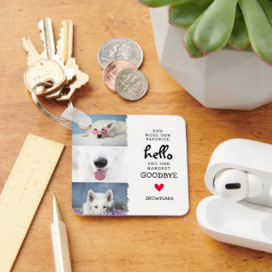 Favourite Hello, Hardest Goodbye Pet Loss Dog Key Ring