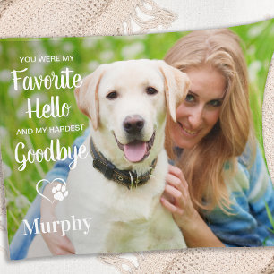 Favourite Hello Hardest Goodbye Pet Memorial Photo Fleece Blanket