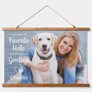 Favourite Hello Hardest Goodbye Pet Memorial Photo Hanging Tapestry