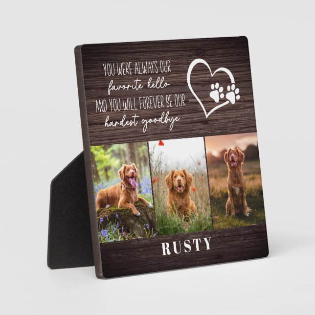 Favourite Hello Hardest Goodbye Pet Memorial Plaque (Front)