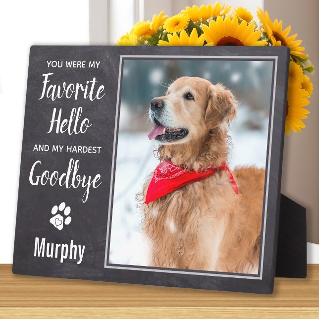 Favourite Hello Personalised Pet Loss Dog Memorial Plaque (Creator Uploaded)