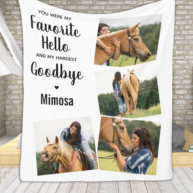 Favourite Hello Pet Memorial Personalise 4 Picture Fleece Blanket (Creator Uploaded)