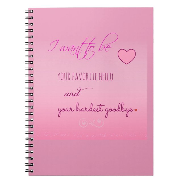 "Favourite Hello" Valentine Spiral Notebook (Front)