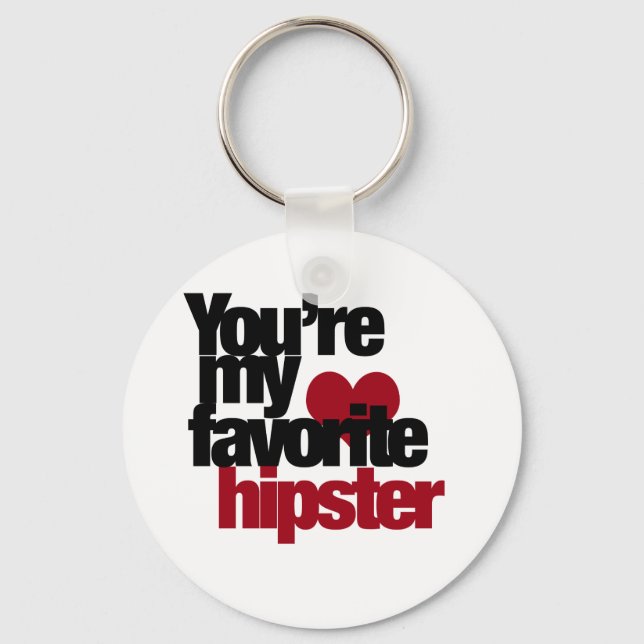 Favourite Hipster Key Ring (Front)
