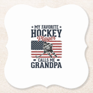 Favourite Hockey Player Calls Me Grandpa Vintage S Paper Coaster