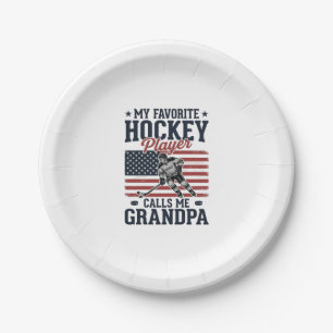 Favourite Hockey Player Calls Me Grandpa Vintage S Paper Plate