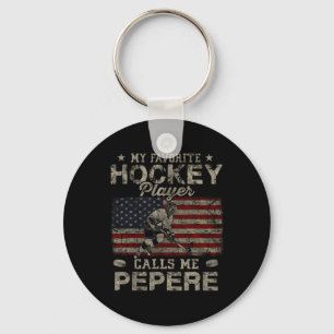 Favourite Hockey Player Calls Me Pepere Father's D Key Ring