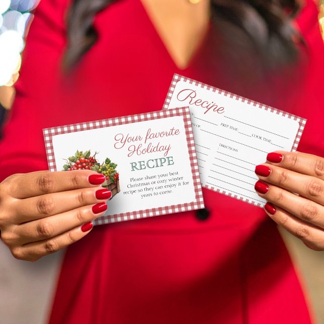 Favourite Holiday recipe request Bridal Shower car Enclosure Card (Creator Uploaded)